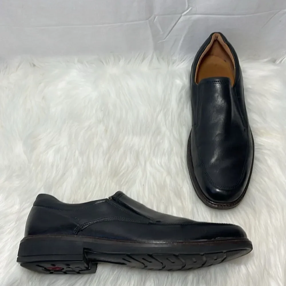 Ecco Smooth Black Leather City‎ Slip-On Loafers Sz 12